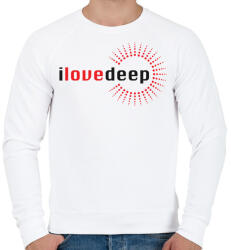printfashion i-love-deep-grey-red - Férfi pulóver - Fehér (559013)