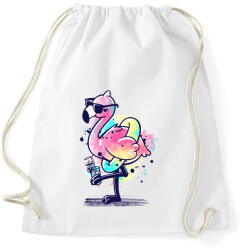 printfashion Summer Flamingo - Sportzsák, Tornazsák - Fehér (944991)
