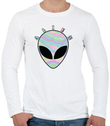 printfashion Alien - Férfi hosszú ujjú póló - Fehér (8748656)