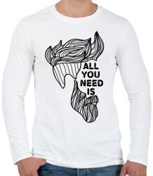 printfashion All you need is (beard) - Férfi hosszú ujjú póló - Fehér (6836917)
