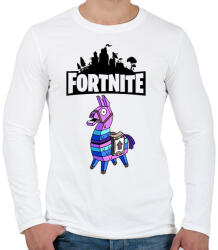 printfashion Fortnite Lama - Férfi hosszú ujjú póló - Fehér (1837944)