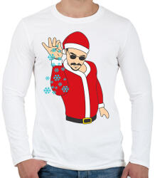 printfashion Salt Bae mikulás - Férfi hosszú ujjú póló - Fehér (1999014)