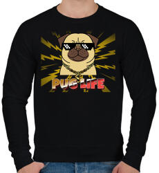 printfashion PUG LIFE 2 - Férfi pulóver - Fekete (11280718)