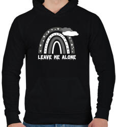 printfashion Leave me alone - Férfi kapucnis pulóver - Fekete (12225149)