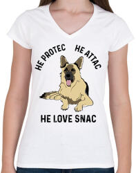 printfashion HE protec - Női V-nyakú póló - Fehér (2118340)