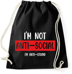 printfashion I'm not anti-social (white) - Sportzsák, Tornazsák - Fekete (7030640)