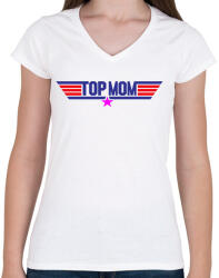 printfashion Top Mom - Női V-nyakú póló - Fehér (7501891)