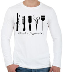 printfashion Fodrász fegyverek - Férfi hosszú ujjú póló - Fehér (1846243)