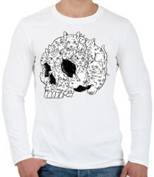 printfashion Koponya macskákból - Férfi hosszú ujjú póló - Fehér (15585973)