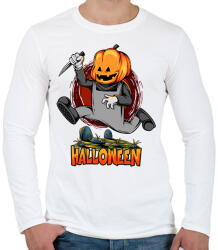 printfashion Halloween tökös sorozatgyilkos minta - Férfi hosszú ujjú póló - Fehér (9455070)