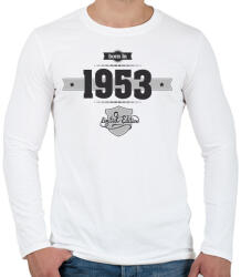 printfashion born-in-1953-(dark&lightgrey) - Férfi hosszú ujjú póló - Fehér (469155)