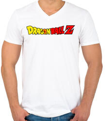 printfashion Dragonball Z logo - Férfi V-nyakú póló - Fehér (2102332)