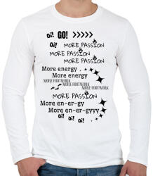 printfashion More passion, more energy, more footwork - Férfi hosszú ujjú póló - Fehér (14719541)