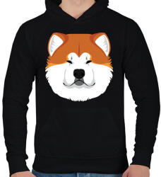 printfashion Akita Inu - Férfi kapucnis pulóver - Fekete (4839089)