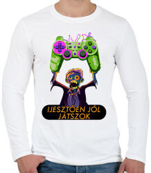 printfashion Ijesztően jól játszok - Férfi hosszú ujjú póló - Fehér (16696569)