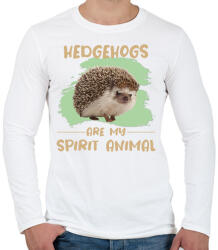 printfashion Hedgehogs are my spirit animal - Férfi hosszú ujjú póló - Fehér (7094081)
