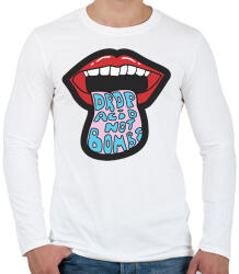 printfashion Kábszit dobj, ne bombát - Férfi hosszú ujjú póló - Fehér (1804328)