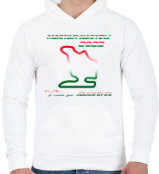 printfashion Magyar Nagydij 02 - Férfi kapucnis pulóver - Fehér (13213497)