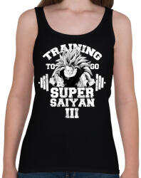 printfashion Training to go super saiyan - Női atléta - Fekete (209020)