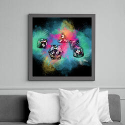 printfashion Színes kockák (fekete) - Vászonkép - Sötétszürke (7057782)