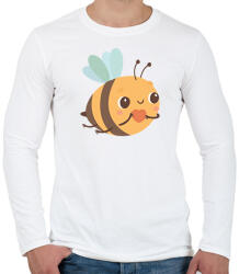 printfashion Méhecske szívvel - Férfi hosszú ujjú póló - Fehér (7587366)