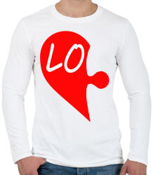 printfashion Szívem Love - Férfi hosszú ujjú póló - Fehér (2207313)