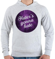 printfashion Hate - Férfi kapucnis pulóver - Sport szürke (259808)