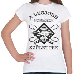 printfashion Horgász február - Női póló - Fehér (5732040)