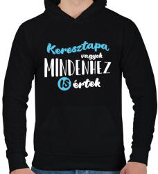 printfashion Keresztapa vagyok - fehér - Férfi kapucnis pulóver - Fekete (7113356)