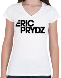 printfashion Eric Prydz - Női V-nyakú póló - Fehér (1804846)