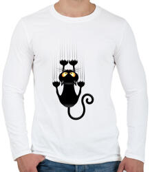 printfashion Vicces cicás póló - Férfi hosszú ujjú póló - Fehér (1011367)