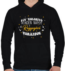 printfashion Ragyogóvá varázsol - Férfi kapucnis pulóver - Fekete (9283287)