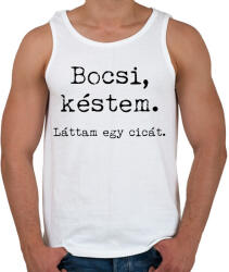 printfashion Bocsi, késtem - Férfi atléta - Fehér (4800589)
