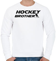 printfashion Hockey Brother - Férfi pulóver - Fehér (11716869)
