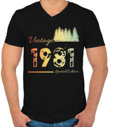 printfashion 1981 - Férfi V-nyakú póló - Fekete (12615867)