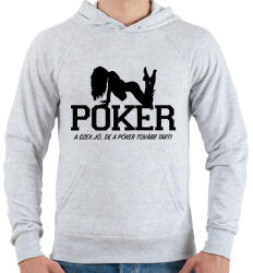 printfashion A szex jó, de a póker tovább tart 2 - Férfi kapucnis pulóver - Sport szürke (1378662)