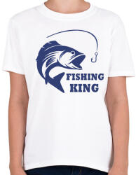 printfashion Fishing King - Gyerek póló - Fehér (10776057)
