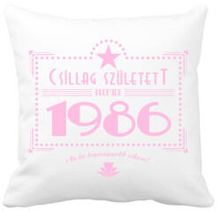 printfashion csillag-1986-pink - Párnahuzat, Díszpárnahuzat - Fehér (553079)