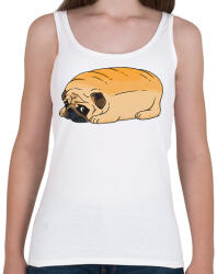 printfashion Mopsz kenyér - Női atléta - Fehér (11904641)