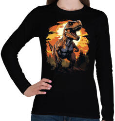 printfashion t-rex - Női hosszú ujjú póló - Fekete (16160127)