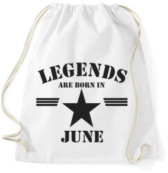 printfashion Legends are born in june - Sportzsák, Tornazsák - Fehér (5171331)