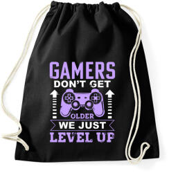 printfashion A gamerek nem öregszenek, csak szintet lépnek (lányos) - Sportzsák, Tornazsák - Fekete (14941717)