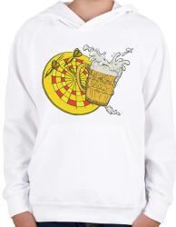printfashion Sör és darts - Gyerek kapucnis pulóver - Fehér (12083732)