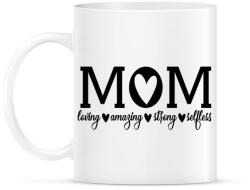 printfashion Mom feliratokkal fekete - Bögre - Fehér (4782191)