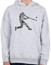 printfashion Baseball játékos - Gyerek kapucnis pulóver - Sport szürke (308337)
