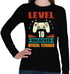 printfashion 10 éves gamer - Női hosszú ujjú póló - Fekete (1448869)