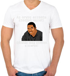 printfashion az orvos aztmondta. . . - Férfi V-nyakú póló - Fehér (2084245)