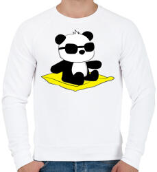 printfashion Panda strandol - Férfi pulóver - Fehér (12055420)