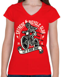 printfashion Extrém bringás - Női V-nyakú póló - Piros (802335)