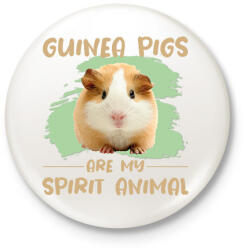 printfashion Guinea pigs are my spirit animal - Kitűző, hűtőmágnes - Fehér (7093830)